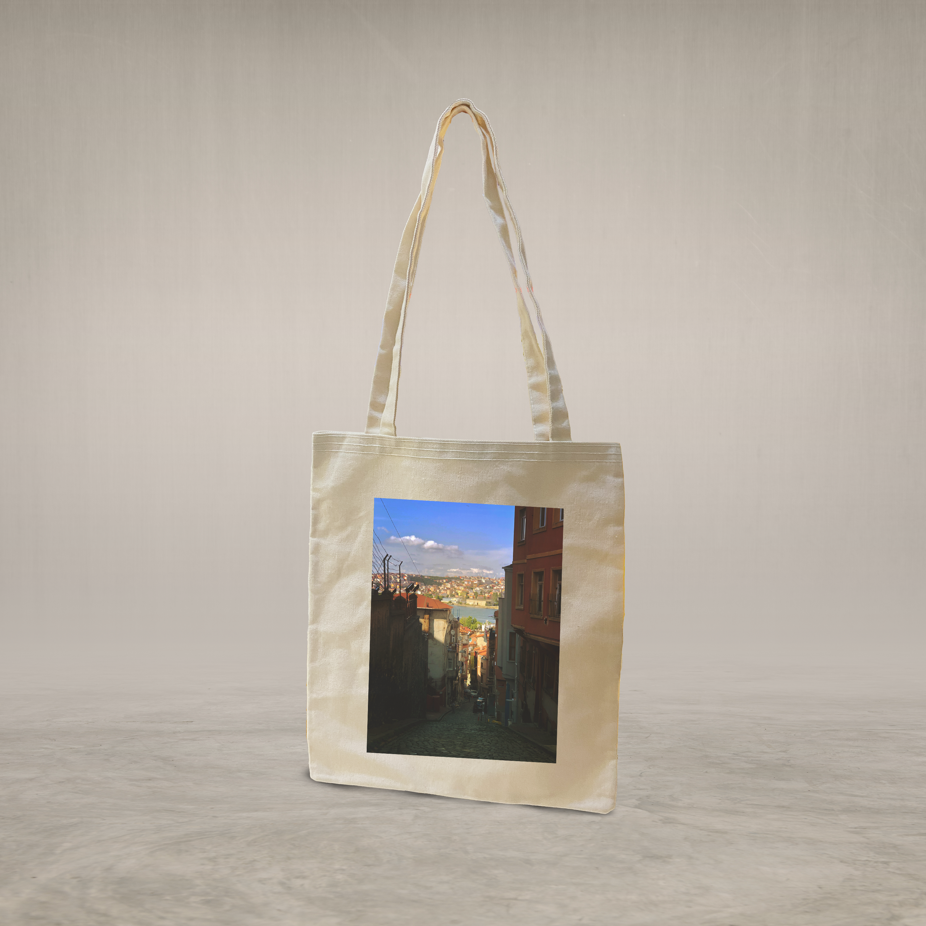 Long handle tote bag