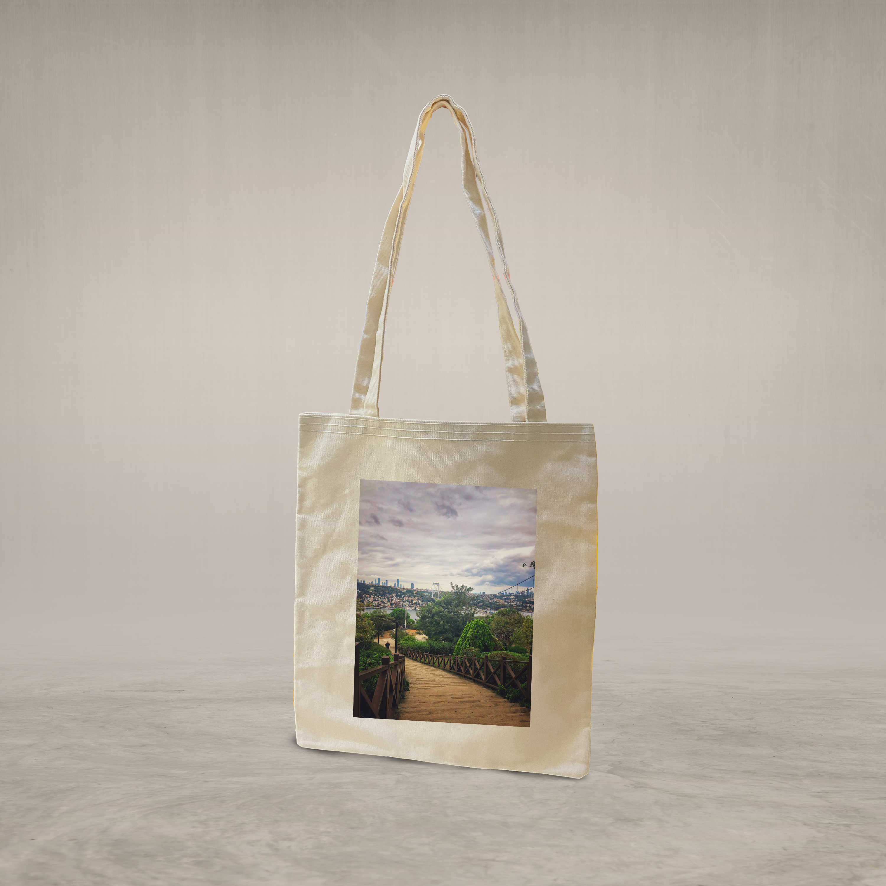 Long handle tote bag