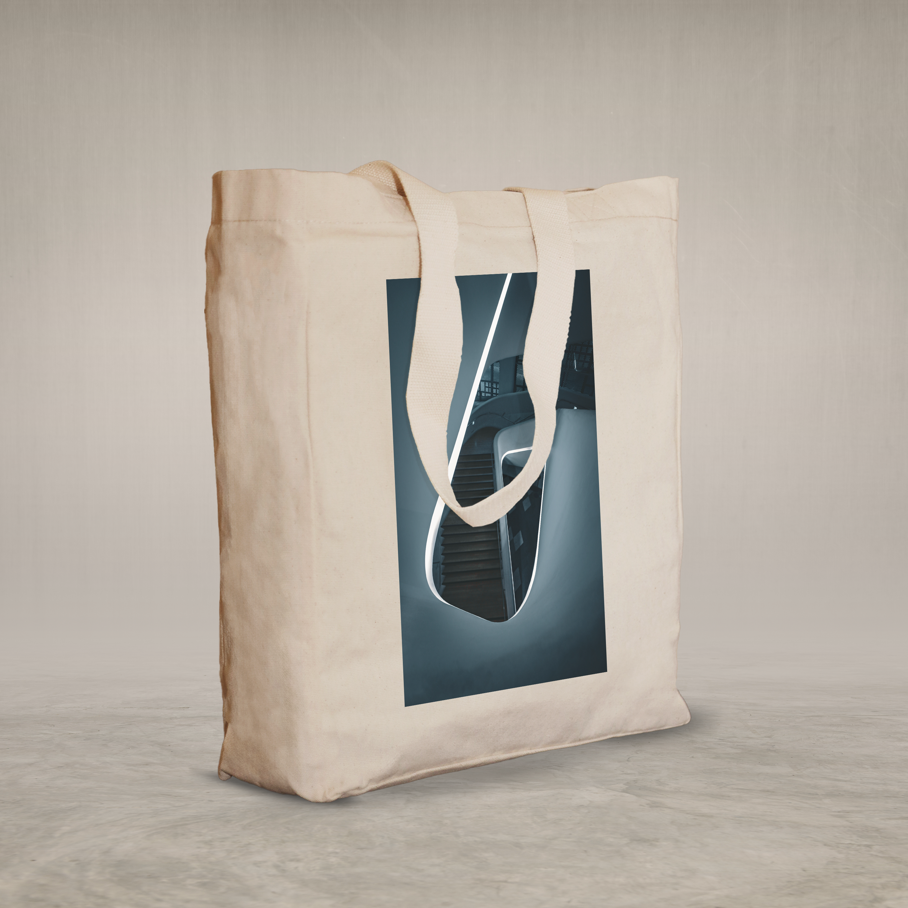 Knitted Handle Canvas Bag