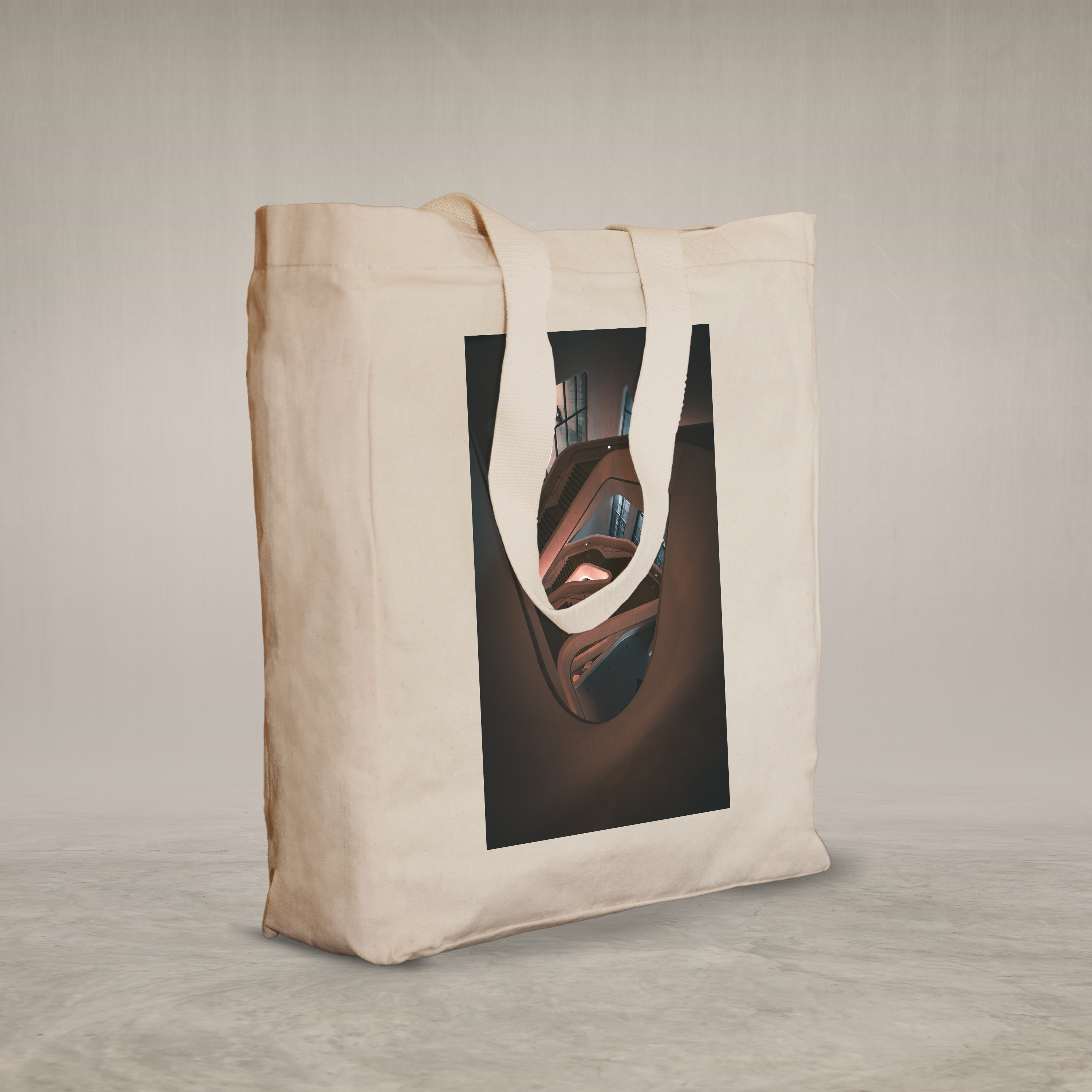 Knitted Handle Canvas Bag