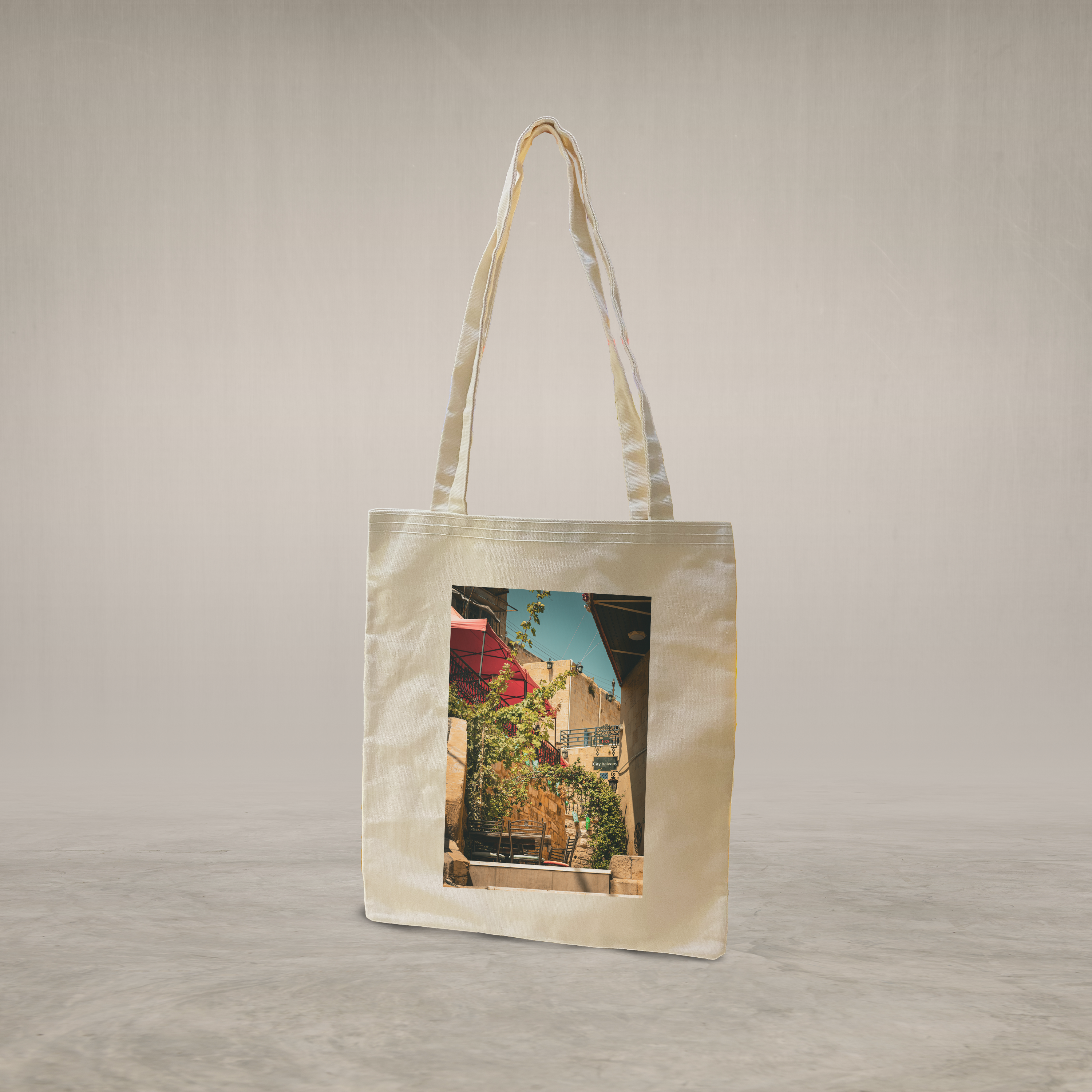 Long handle tote bag