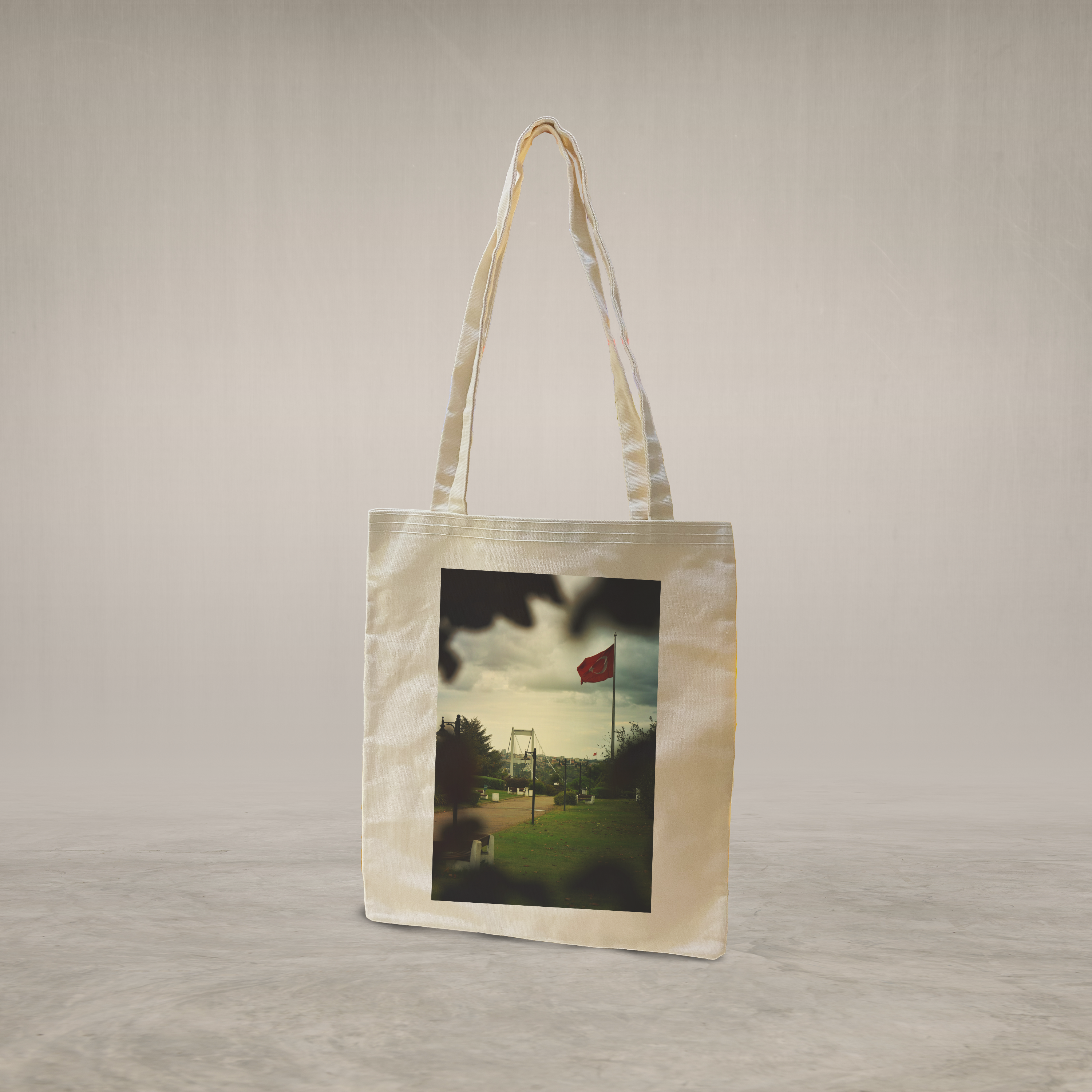 Long handle tote bag