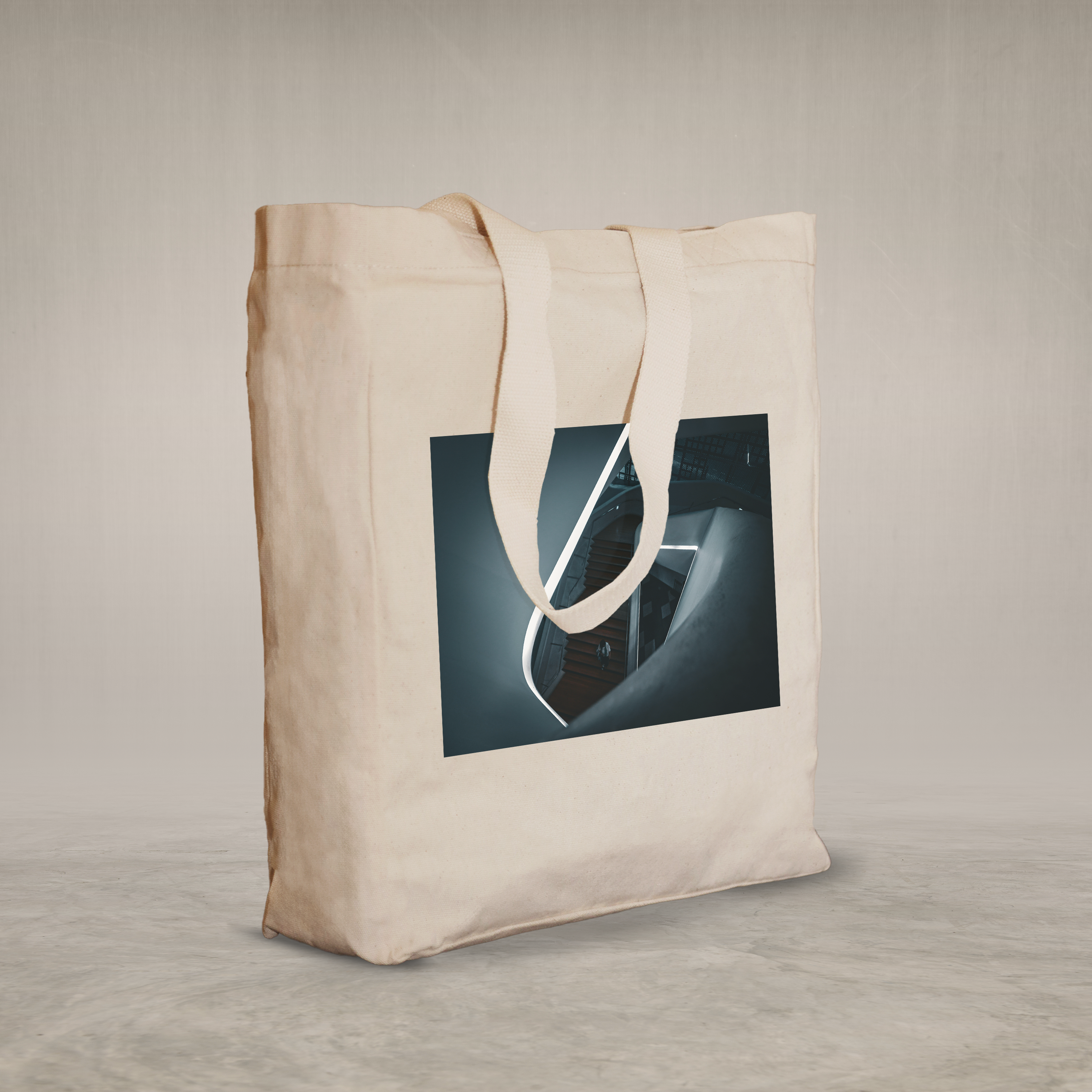 Knitted Handle Canvas Bag