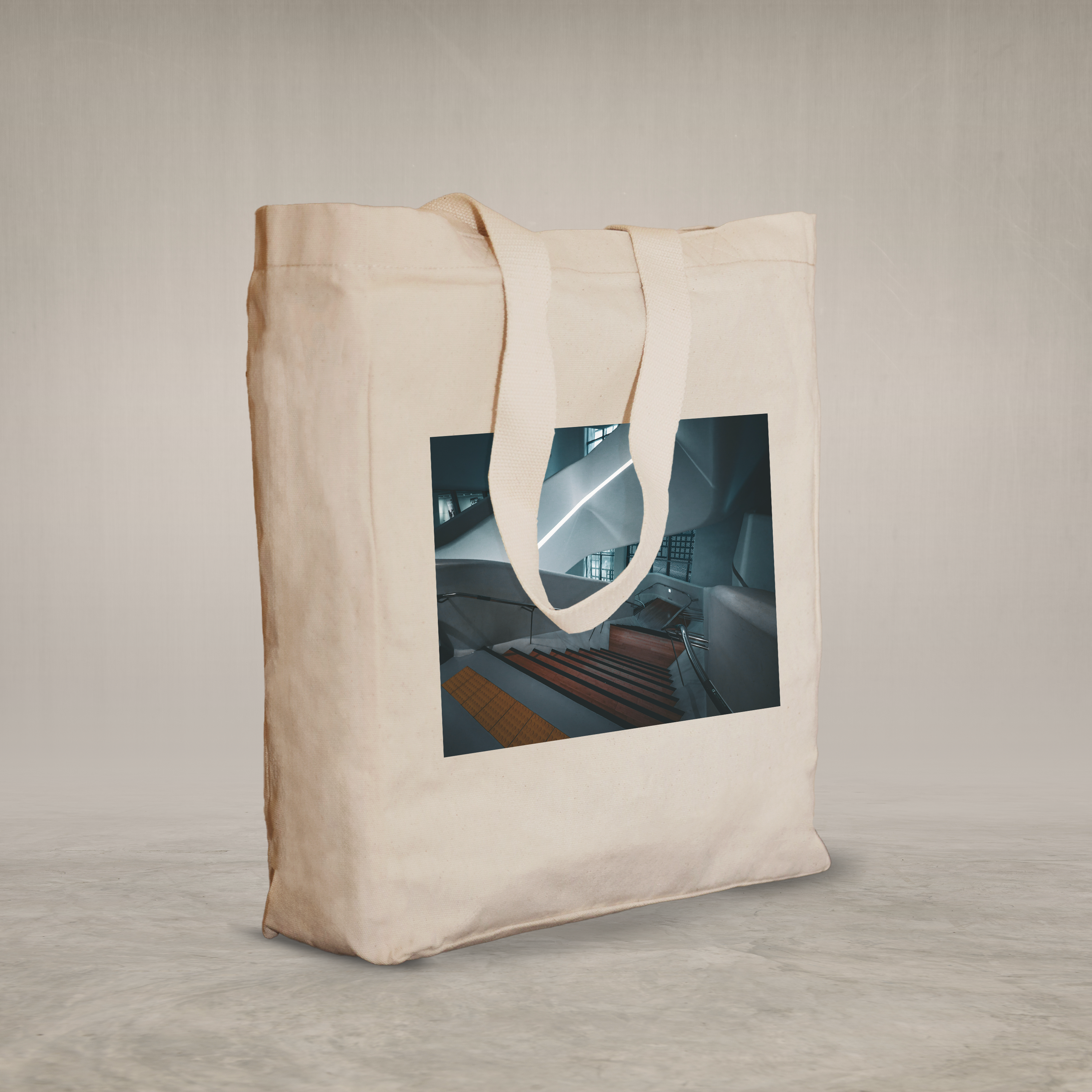 Knitted Handle Canvas Bag
