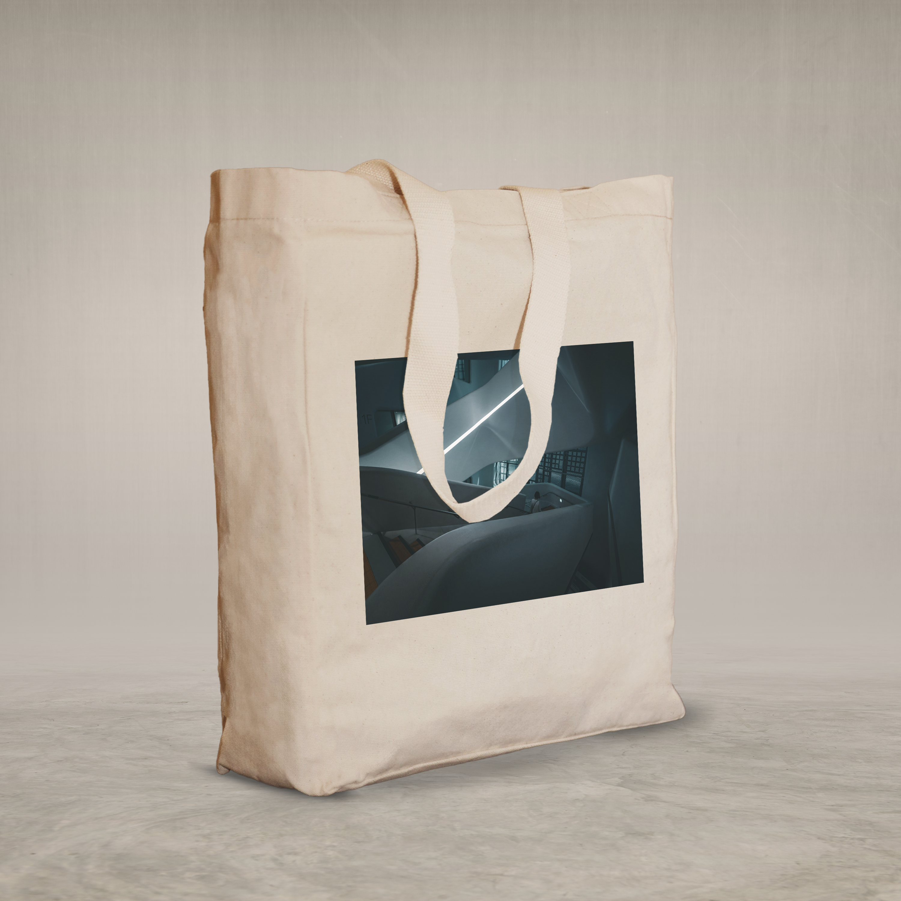 Knitted Handle Canvas Bag
